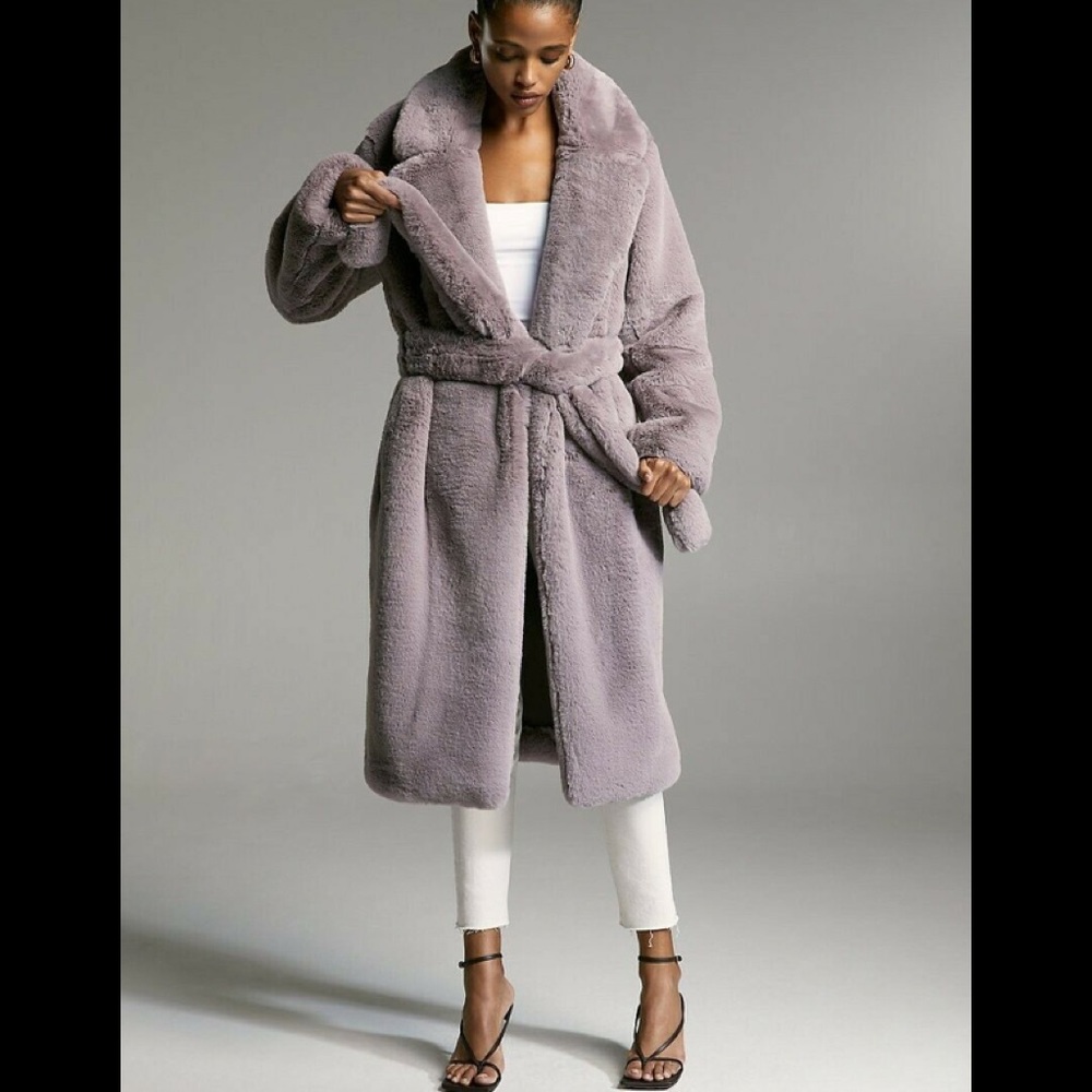 Aritzia Babaton Watt Faux Fur Coat in Cinnamon Brn - Picture 6 of 7